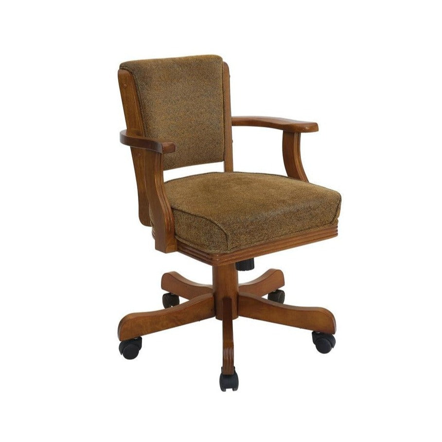 Mitchell Upholstered Game Chair Olive-brown and Amber 100952