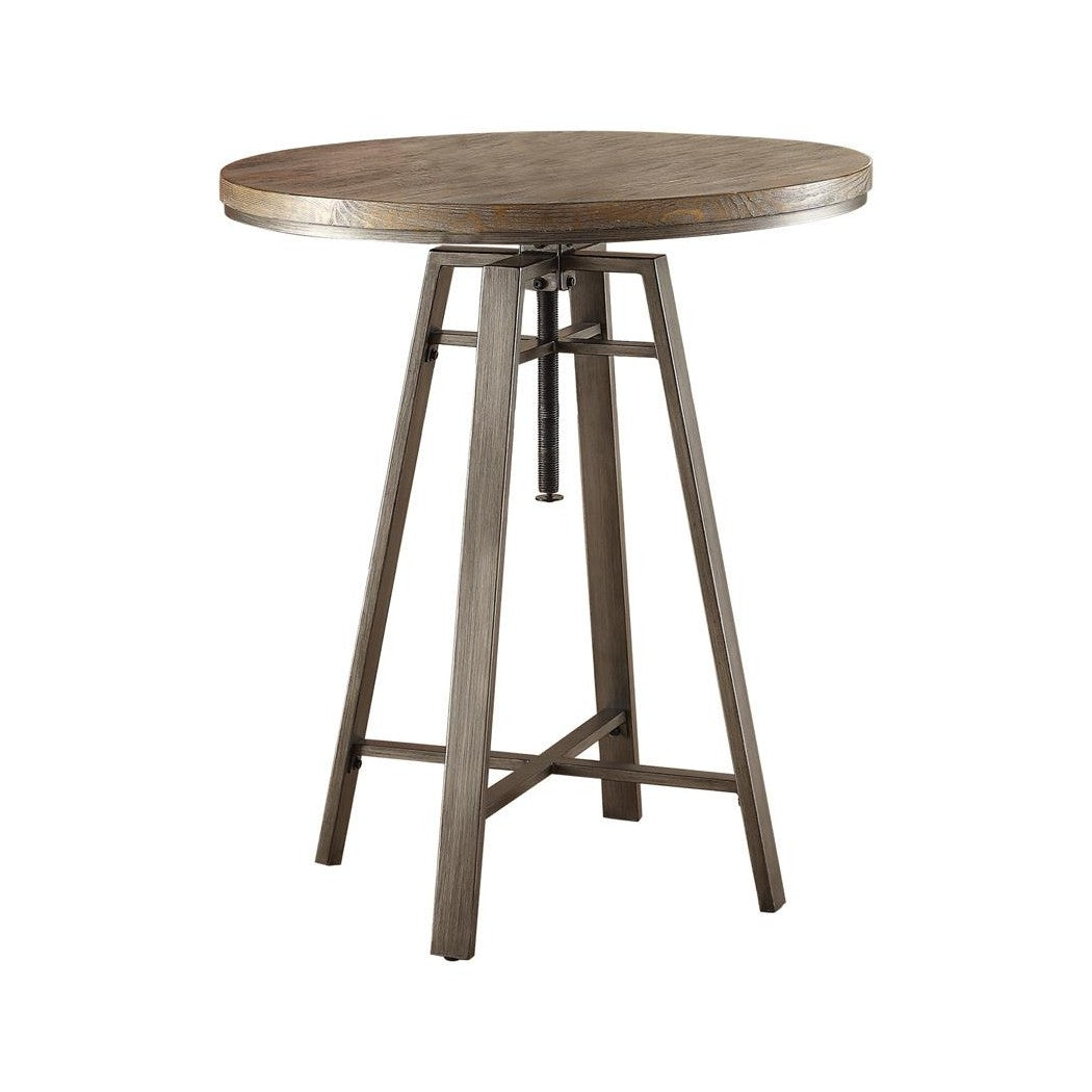 Coaster Bartlett Adjustable Swivel Bar Table Brushed Nutmeg