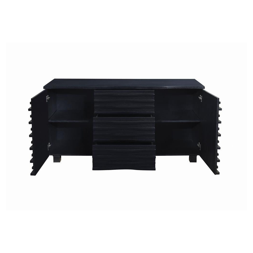 Stanton 3-drawer Rectangular Server Black 102065