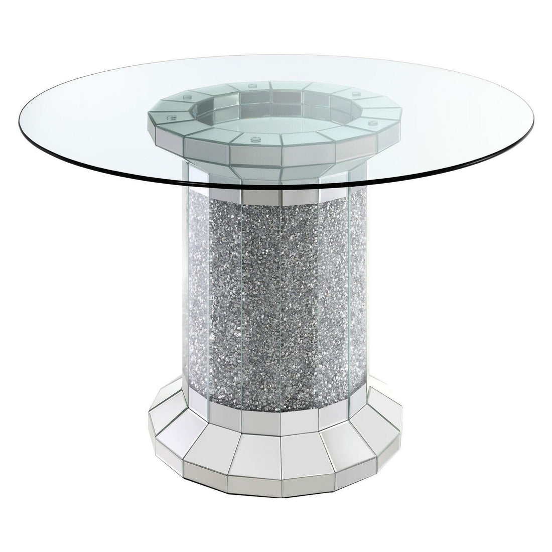 Ellie Pedestal Round Glass Top Counter Height Table Mirror 115558