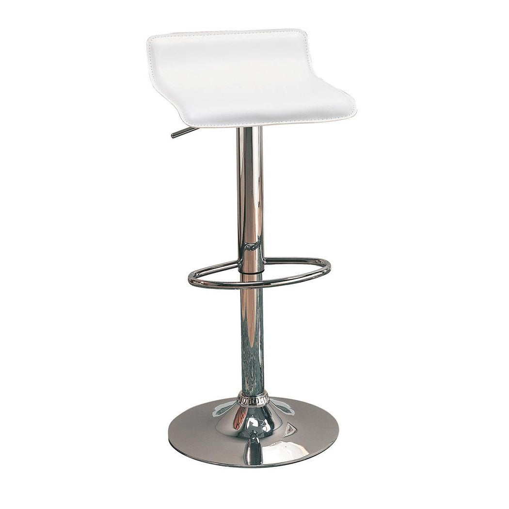 Bidwell 29&quot; Upholstered Backless Adjustable Bar Stools White and Chrome (Set of 2) 120391