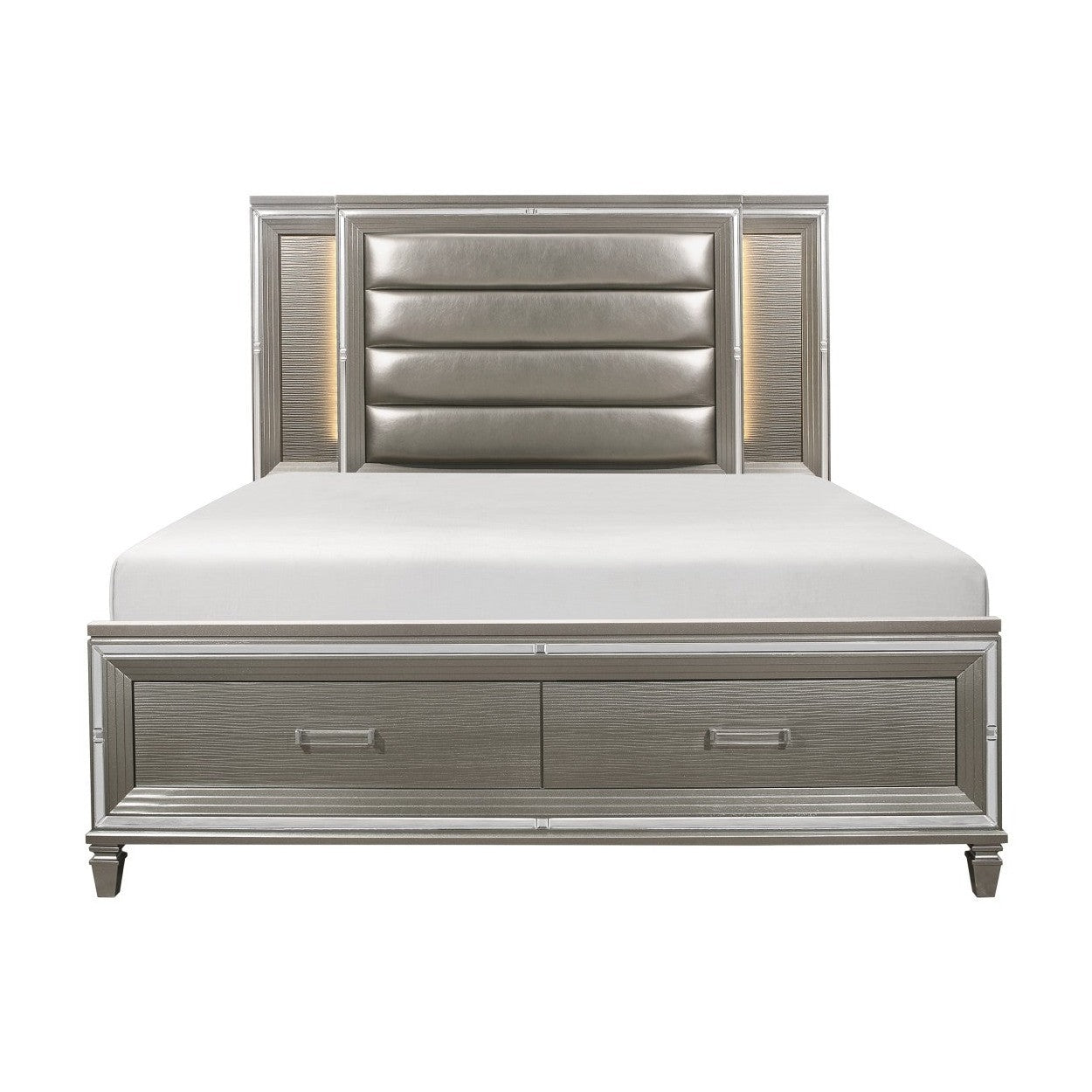 (3) QUEEN PLFM BED, FB STRG, W/LED HB 1616-1*