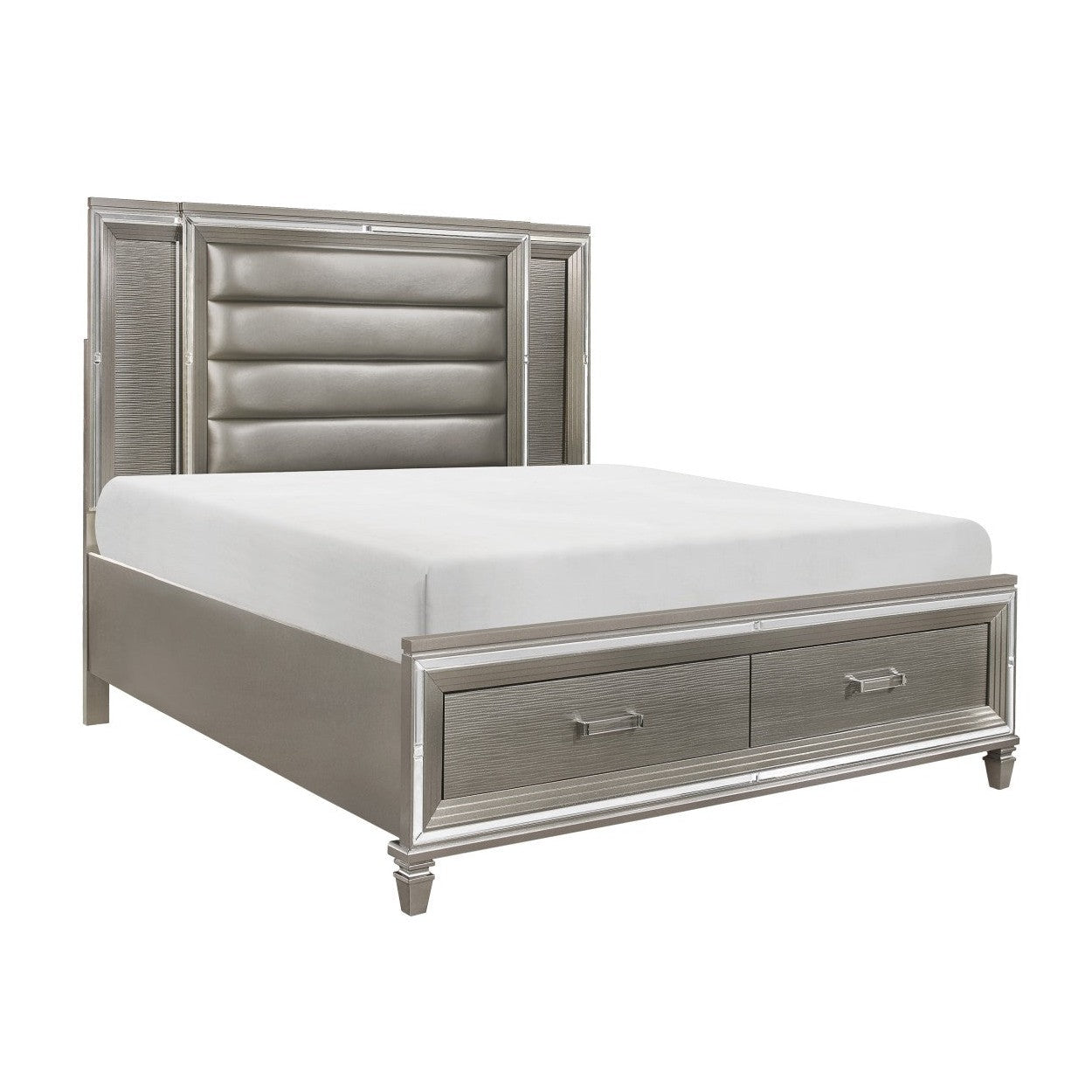 (3) QUEEN PLFM BED, FB STRG, W/LED HB 1616-1*