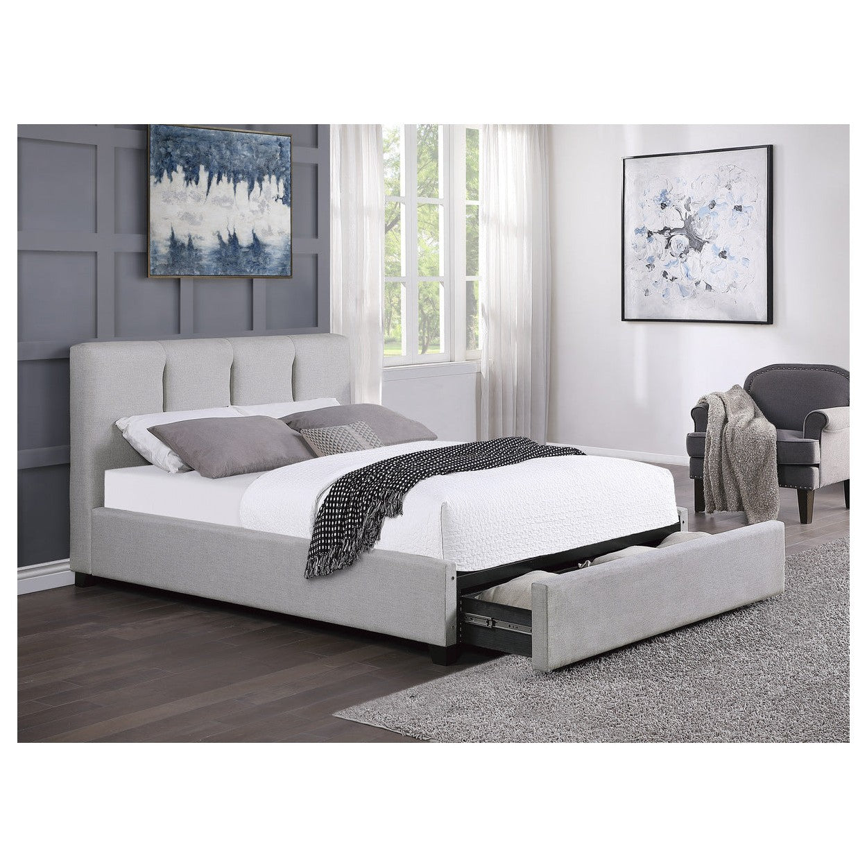 (4) Full Platform Bed with Storage Drawer 1632F-1DW*