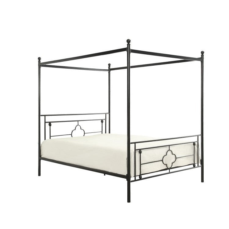 QUEEN SIZE CANOPY METAL BED, ROUND POST, 3A 1758-1