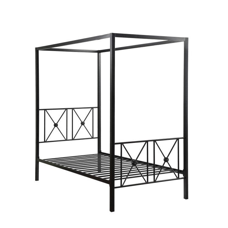 TWIN SIZE CANOPY METAL BED, SQ POST, 3A 1759T-1