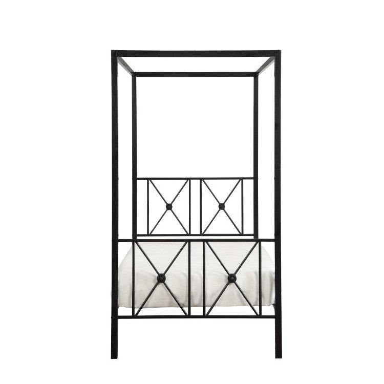 TWIN SIZE CANOPY METAL BED, SQ POST, 3A 1759T-1