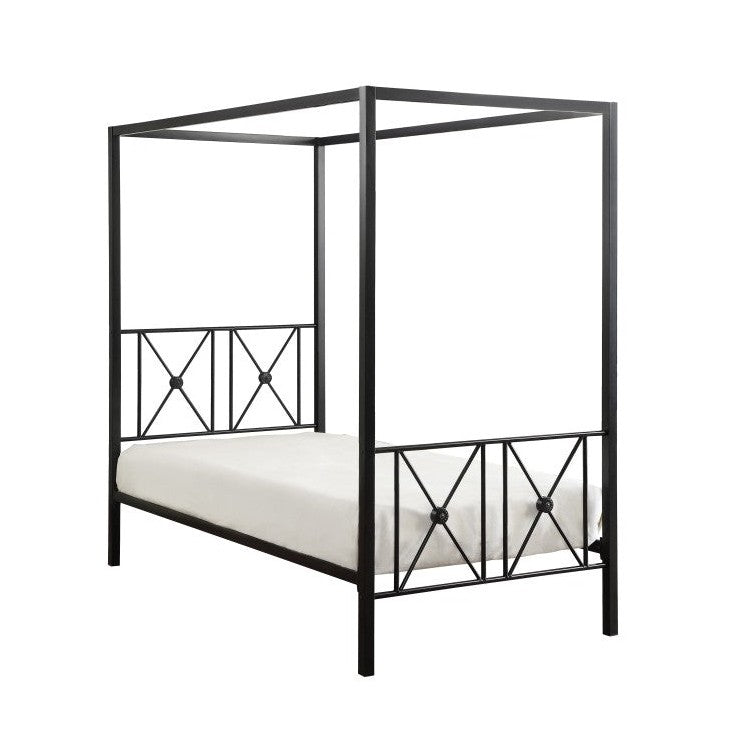 TWIN SIZE CANOPY METAL BED, SQ POST, 3A 1759T-1