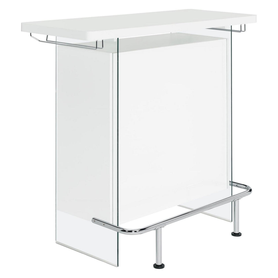 Acosta Rectangular Bar Unit with Footrest and Glass Side Panels 182632