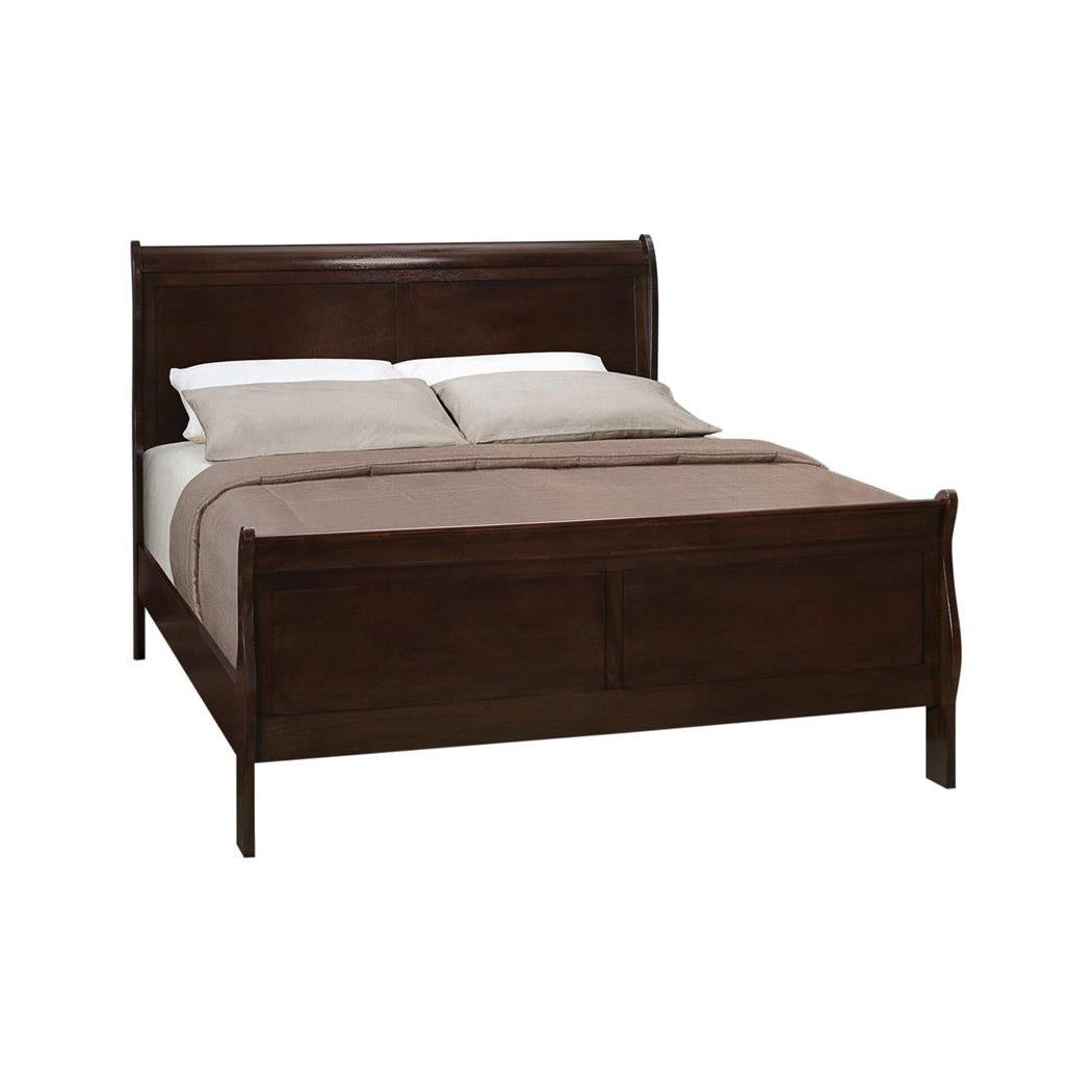 Louis Philippe Queen Panel Sleigh Bed Cappuccino 202411Q