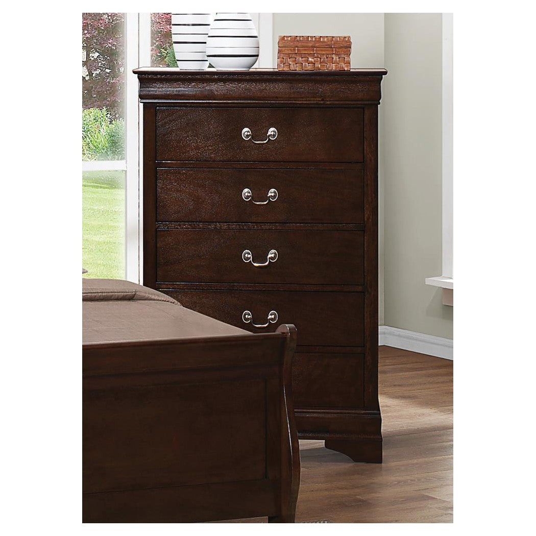 Louis Philippe 5-drawer Chest with Silver Bails Cappuccino 202415