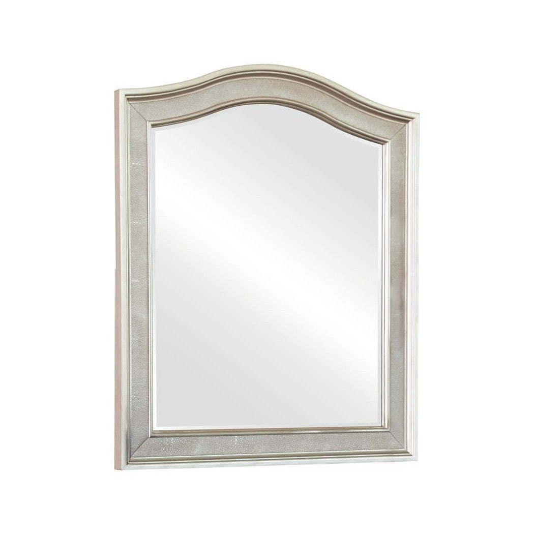 Bling Game Arched Top Vanity Mirror Metallic Platinum 204188