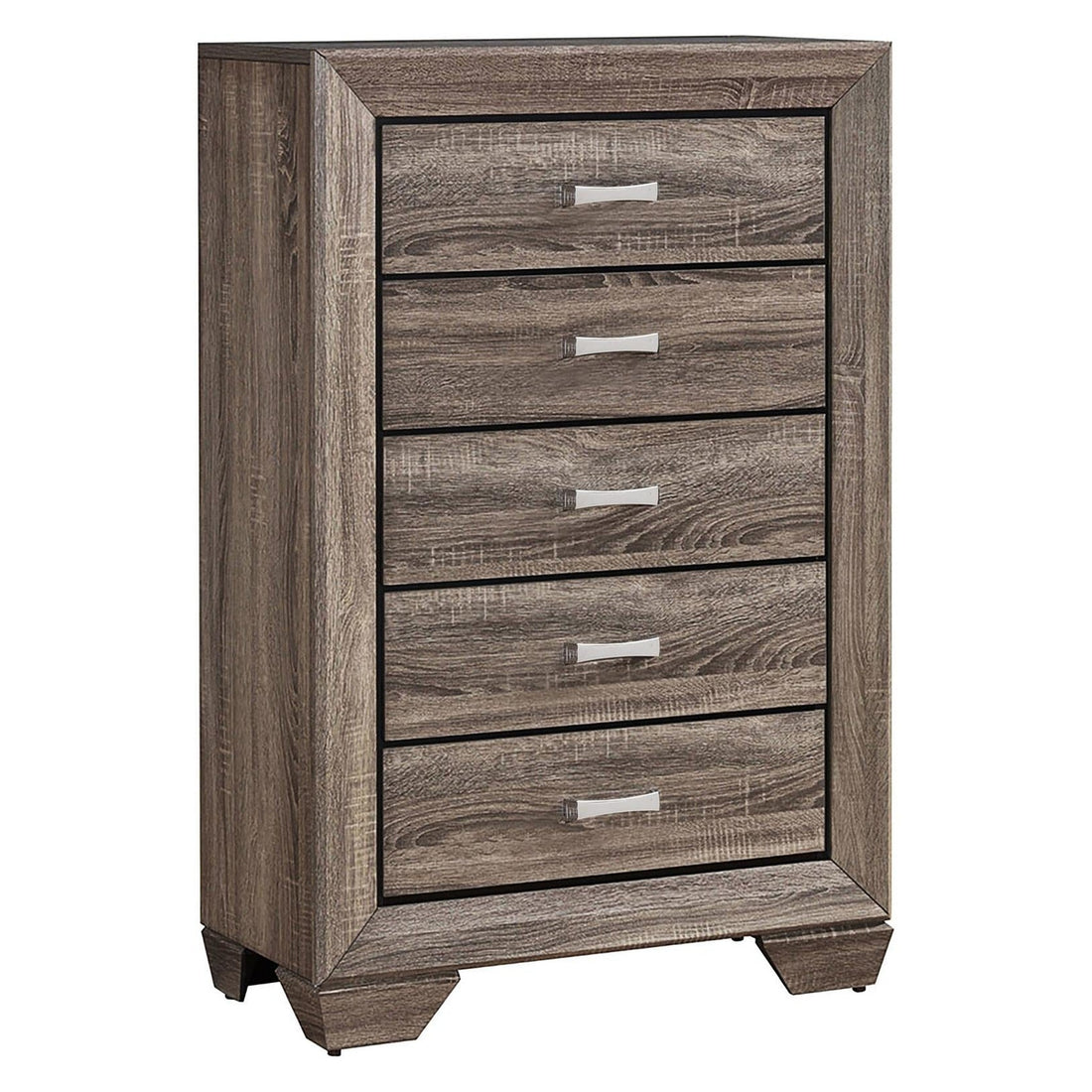 Kauffman 5-drawer Chest Washed Taupe 204195