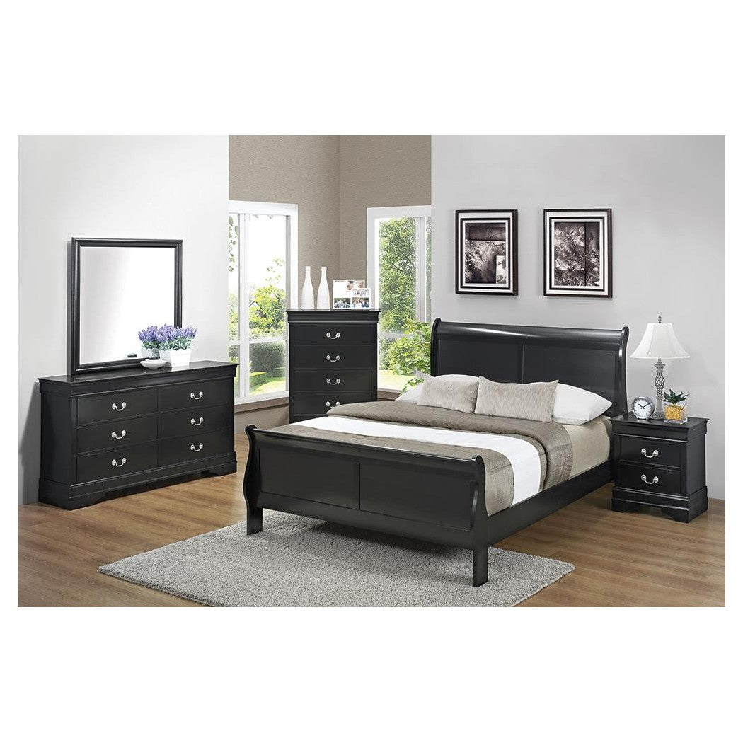 Coaster Louis Philippe Eastern King Panel Sleigh Bed Black