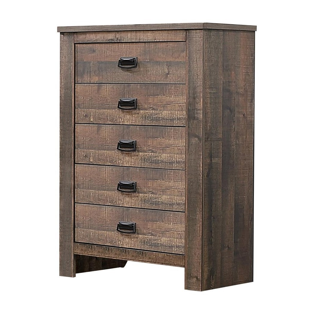 Frederick 5-drawer Chest Weathered Oak 222965