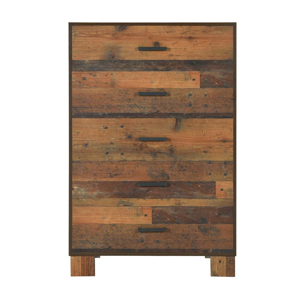 Sidney 5-drawer Chest Rustic Pine 223145