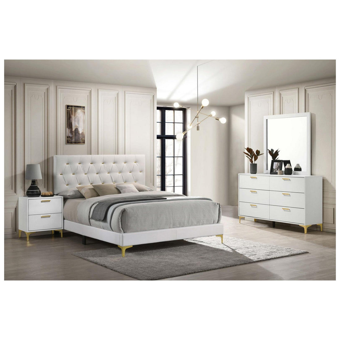 Kendall 4-piece Eastern King Bedroom Set White 224401KE-S4