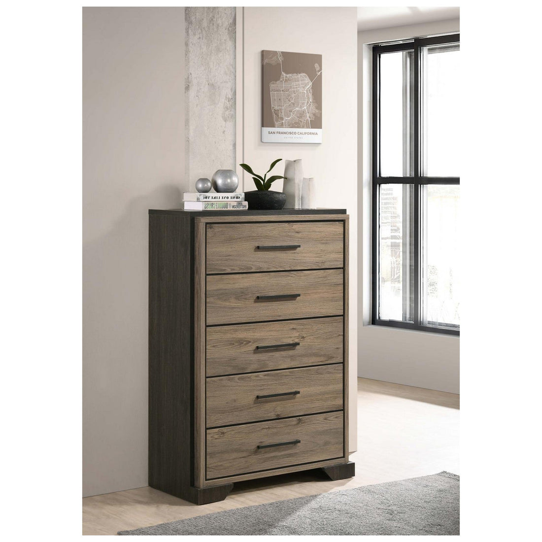Baker 5-drawer Chest Brown and Light Taupe 224465