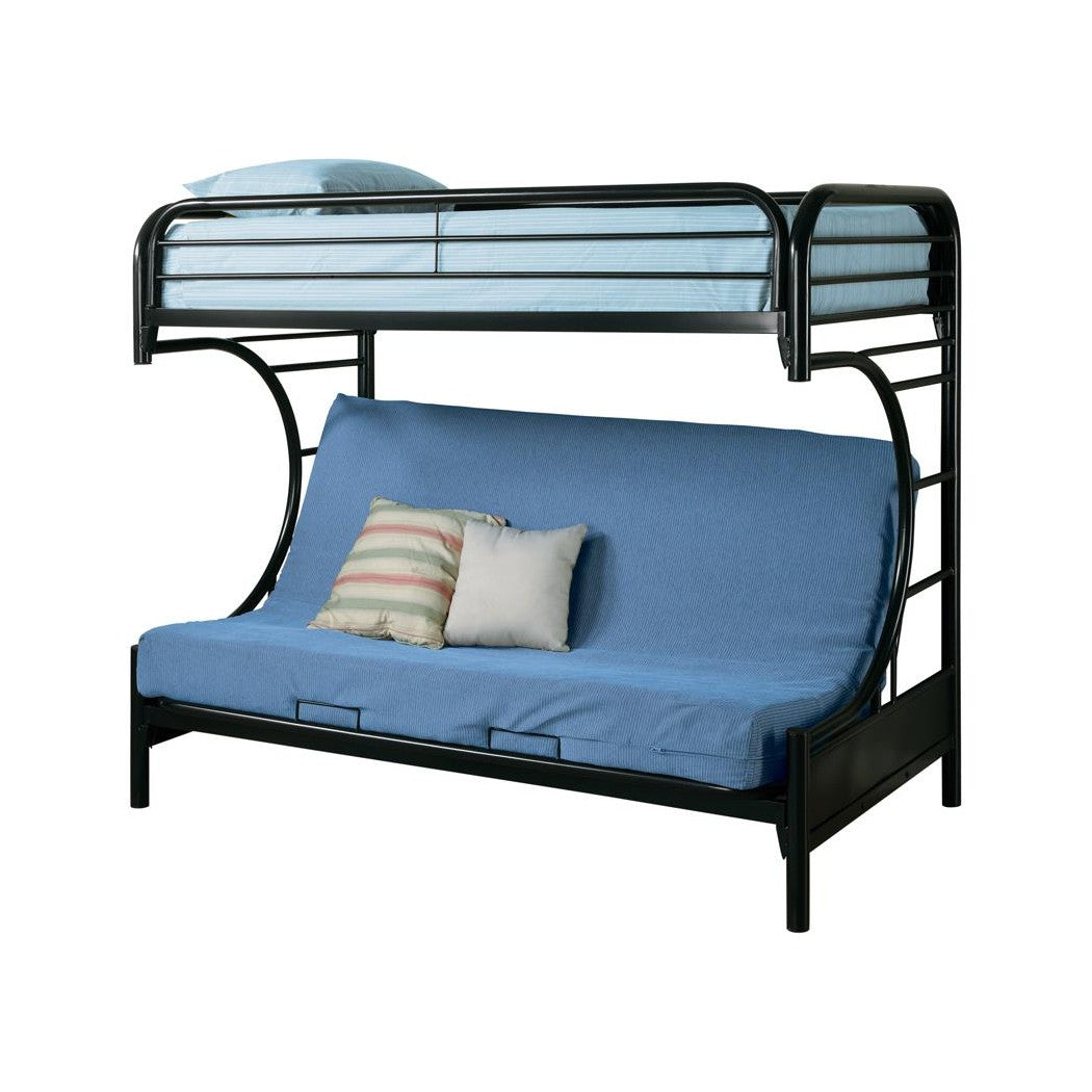 Montgomery Twin over Futon Bunk Bed Glossy Black 2253K