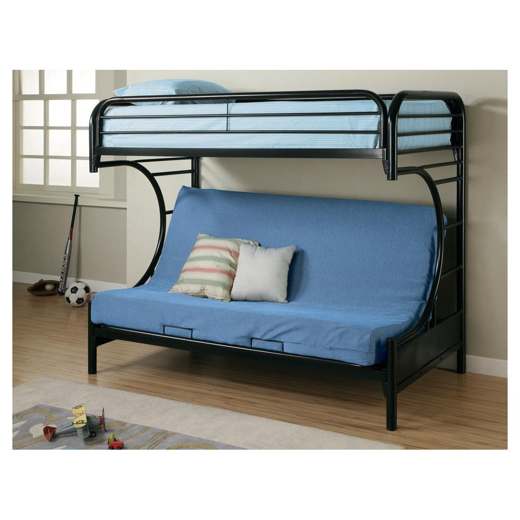 Montgomery Twin over Futon Bunk Bed Glossy Black 2253K