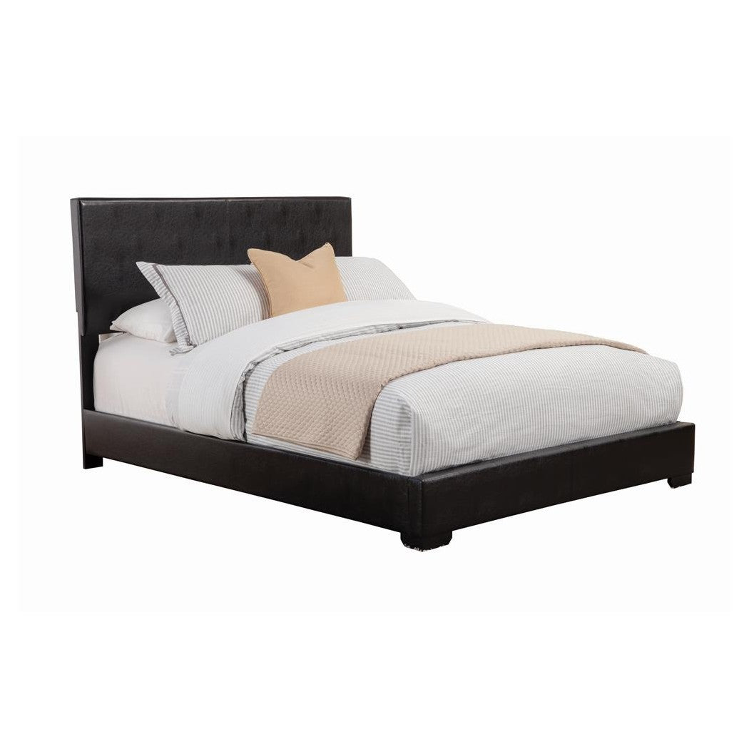 Conner Queen Upholstered Panel Bed Black 300260Q