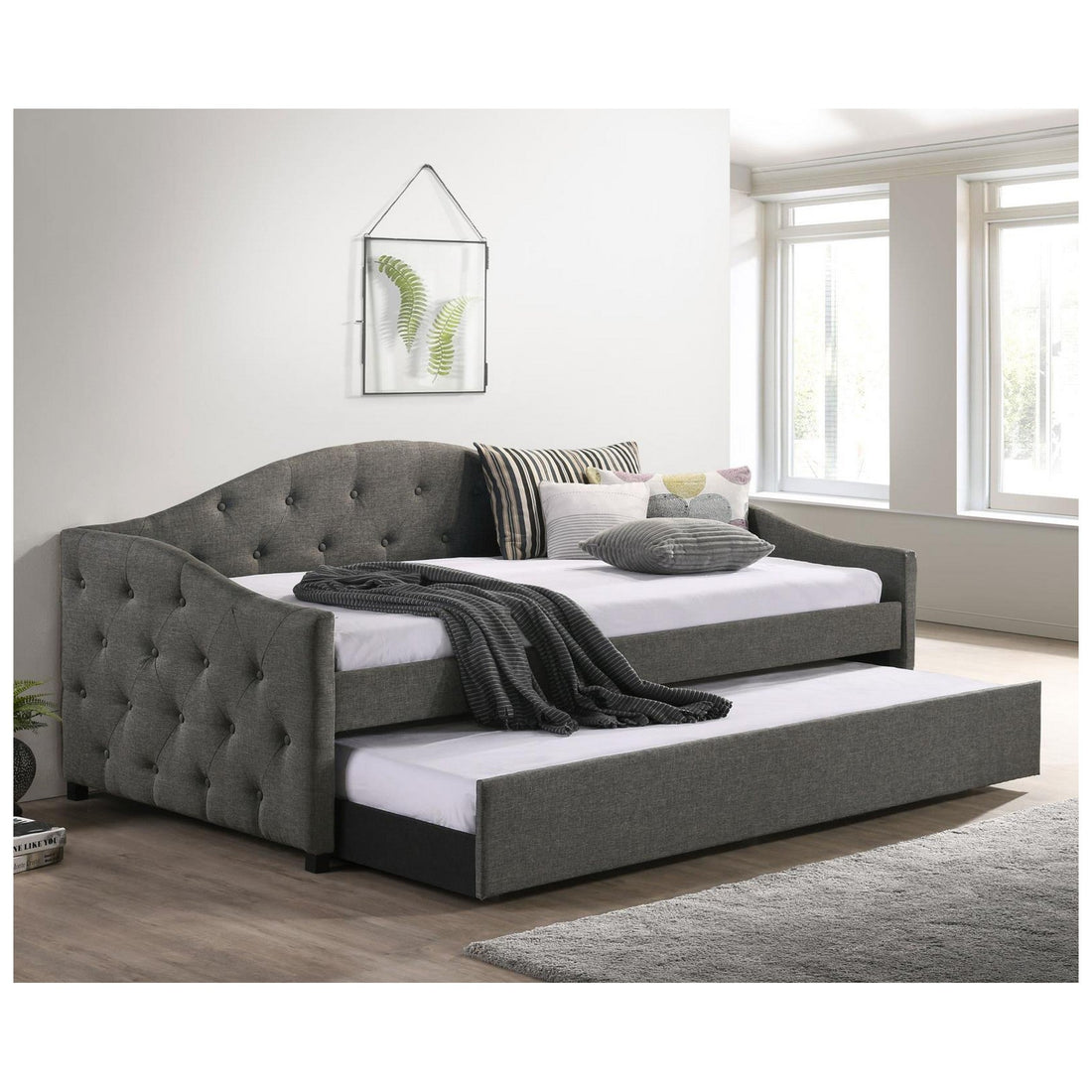 Sadie Upholstered Twin Daybed with Trundle 300638
