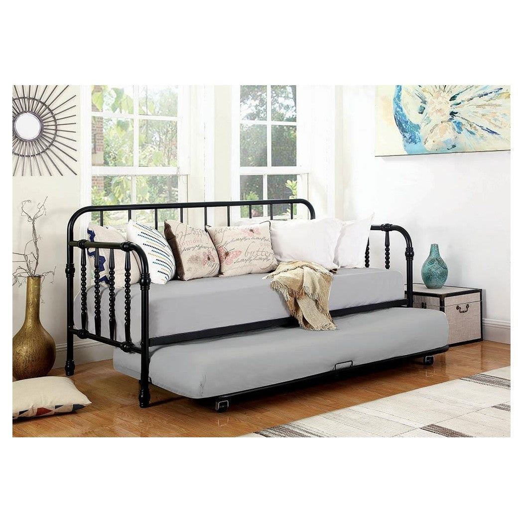 Marina Twin Metal Daybed with Trundle Black 300765