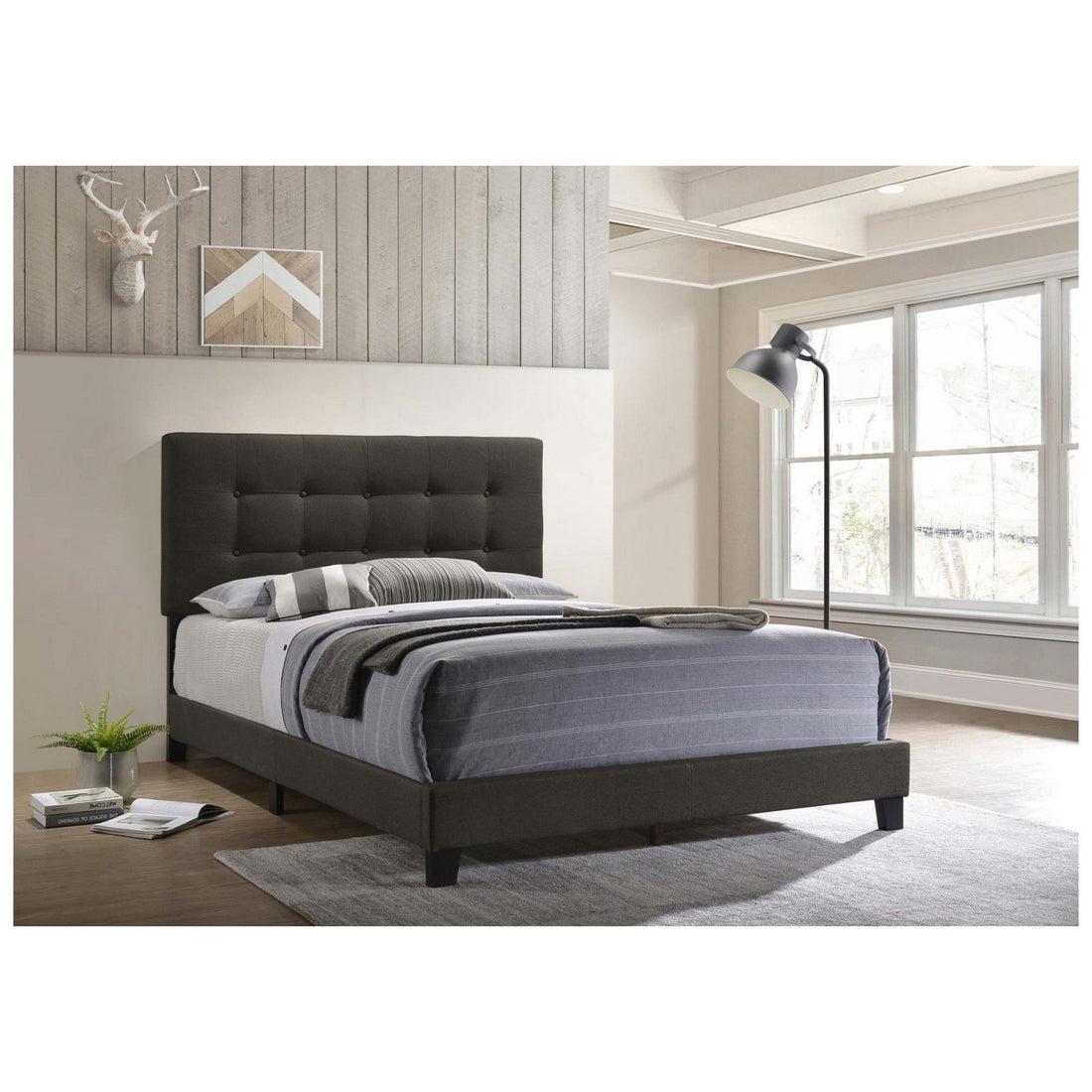 Mapes Tufted Upholstered Queen Bed Charcoal 305746Q