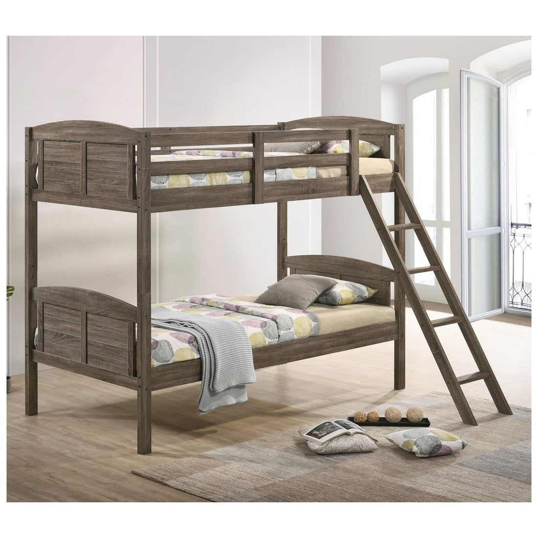 Flynn Twin over Twin Bunk Bed Weathered Brown 400808