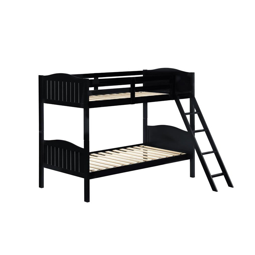 Arlo Twin/Twin Bunk Bed with Ladder Black 405053BLK