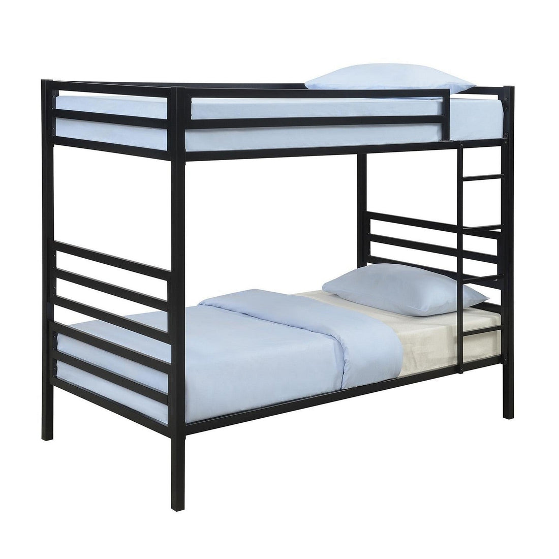 Kinsey Bunk Bed with Ladder Matte Black 422683