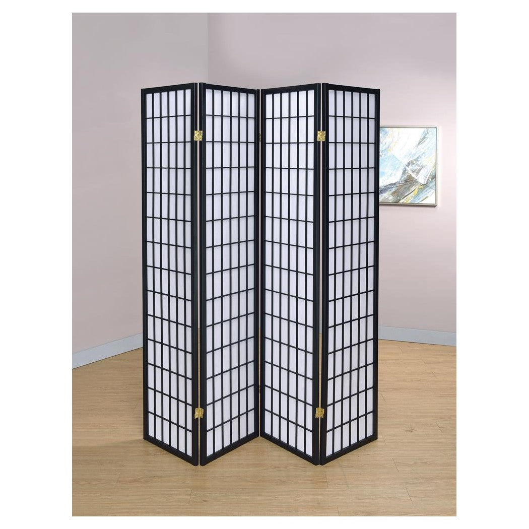 Roberto 4-panel Folding Screen Black and White 4624