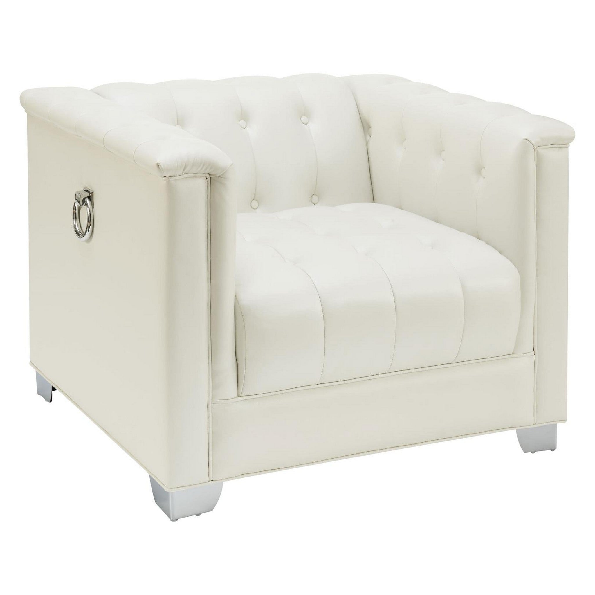 Chaviano Tufted Upholstered Chair Pearl White 505393