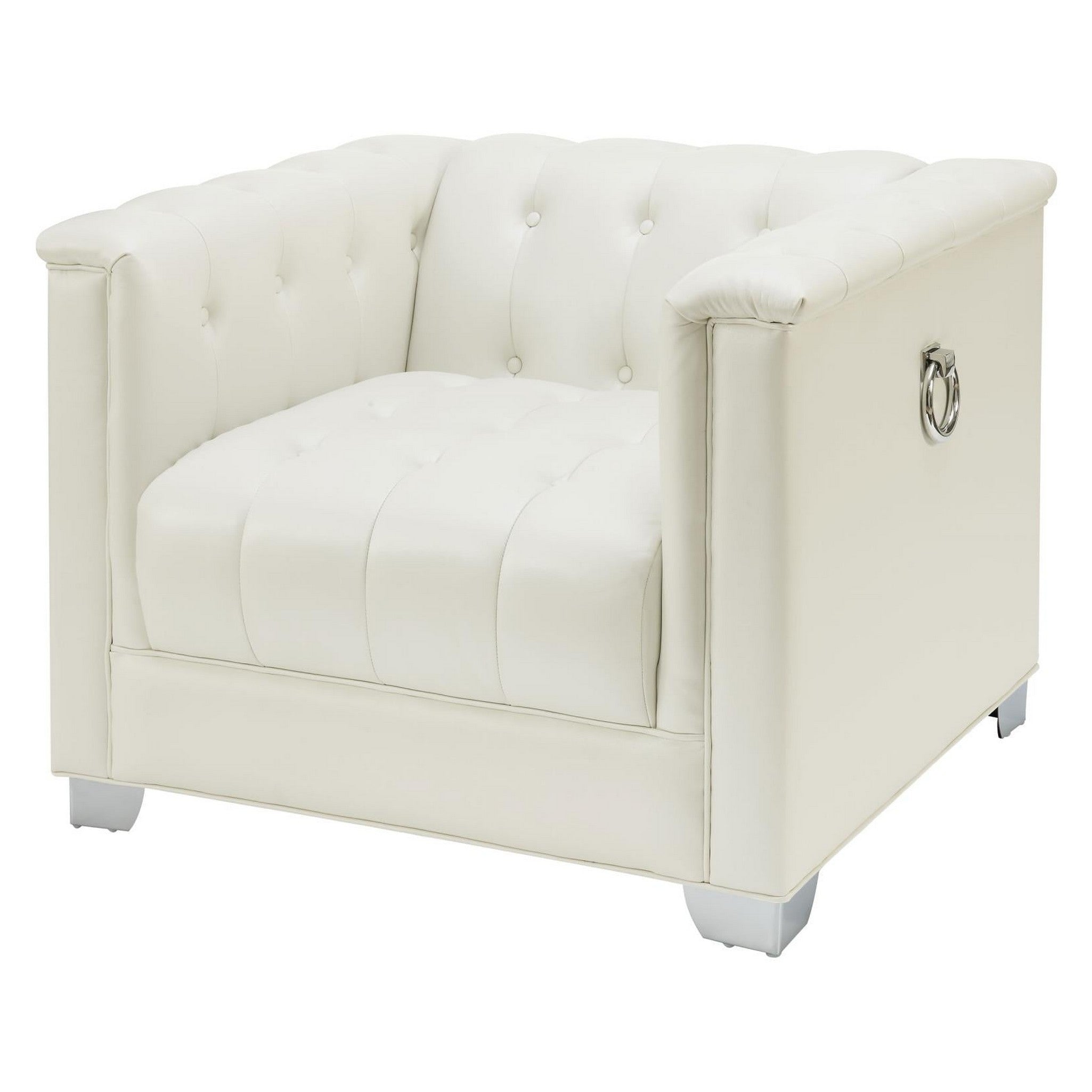 Chaviano Tufted Upholstered Chair Pearl White 505393