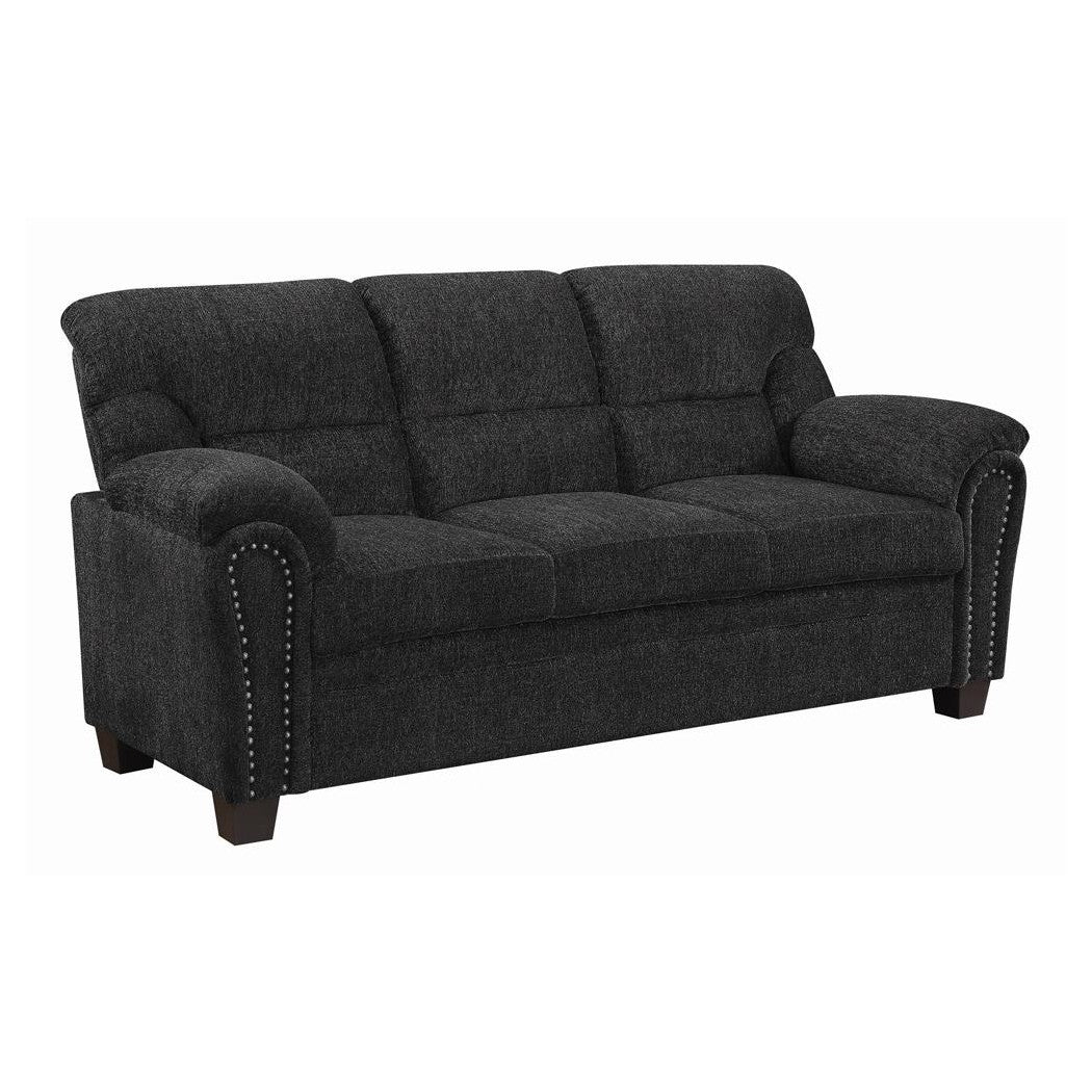 Clemintine Upholstered Sofa with Nailhead Trim Graphite 506574