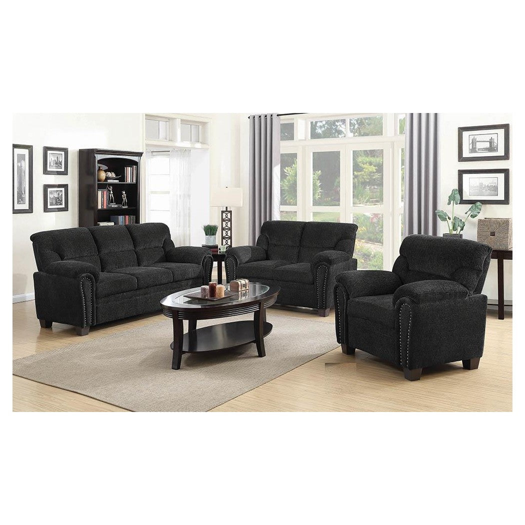 Clemintine Upholstered Sofa with Nailhead Trim Graphite 506574