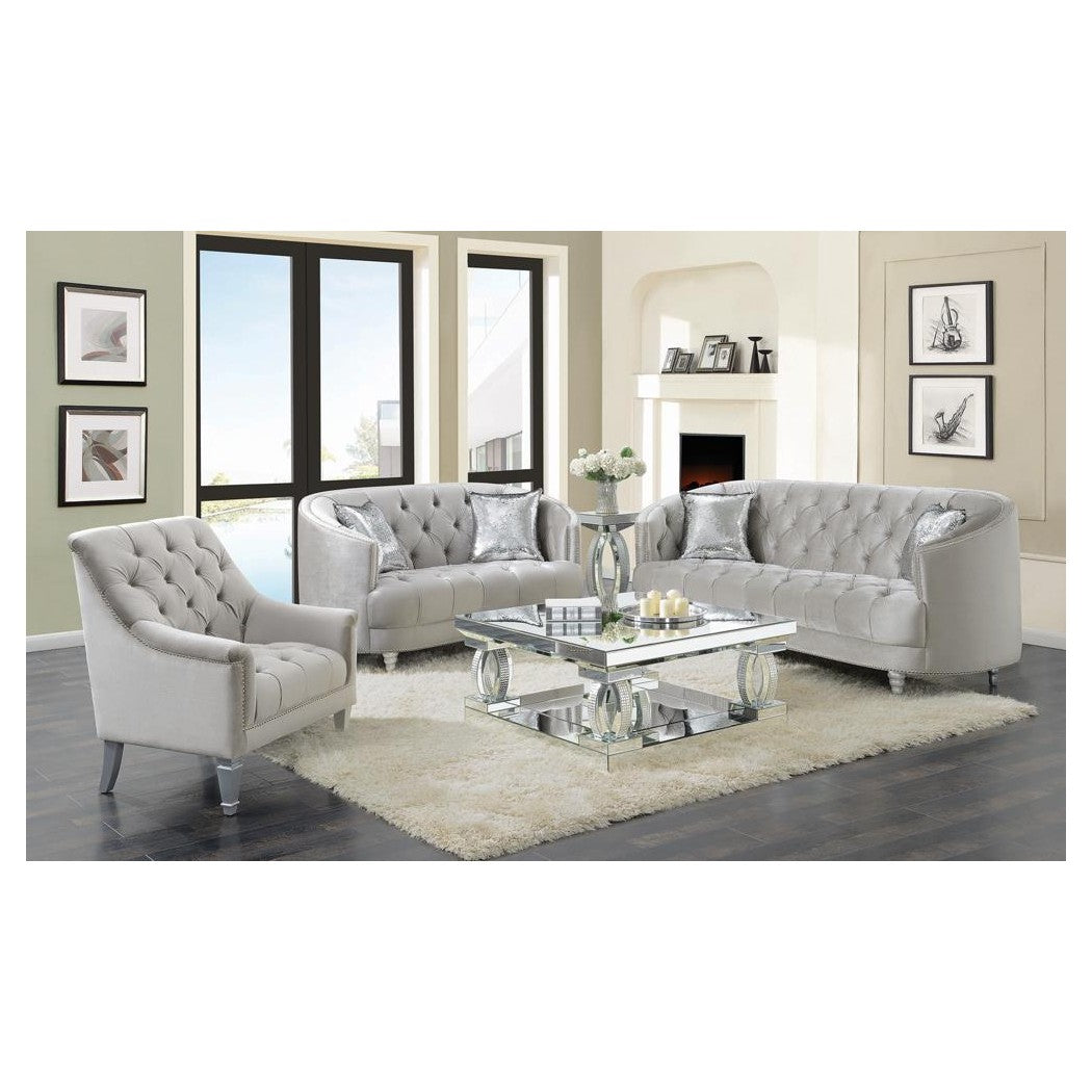 Avonlea Sloped Arm Tufted Chair Grey 508463