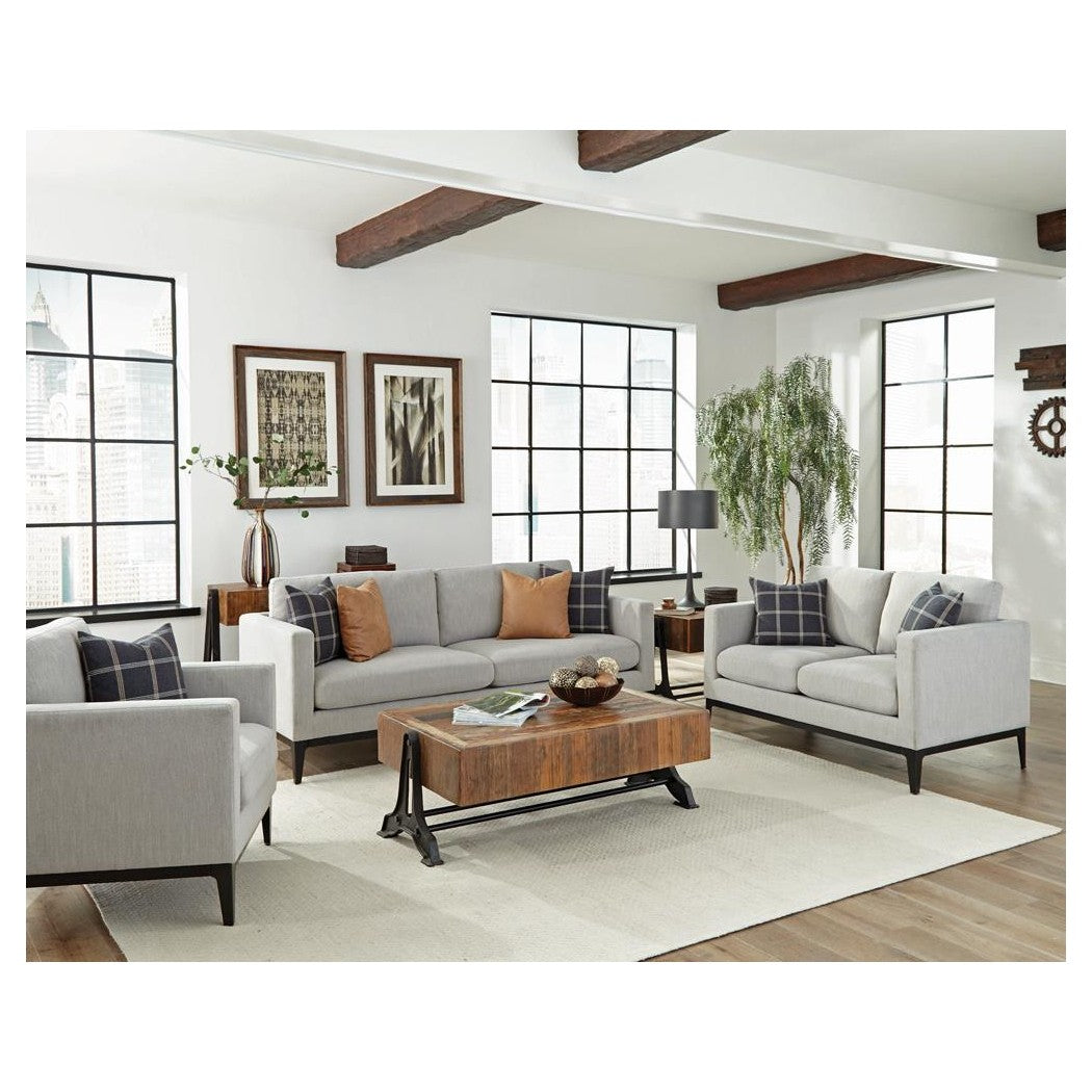Apperson Cushioned Back Arm Chair Light Grey 508683