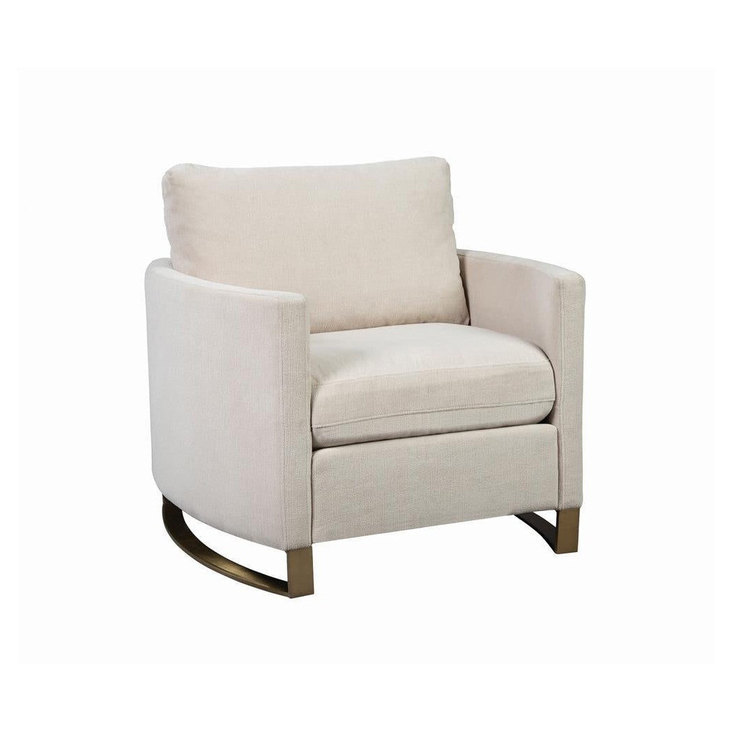 Corliss Upholstered Arched Arms Chair Beige 508823