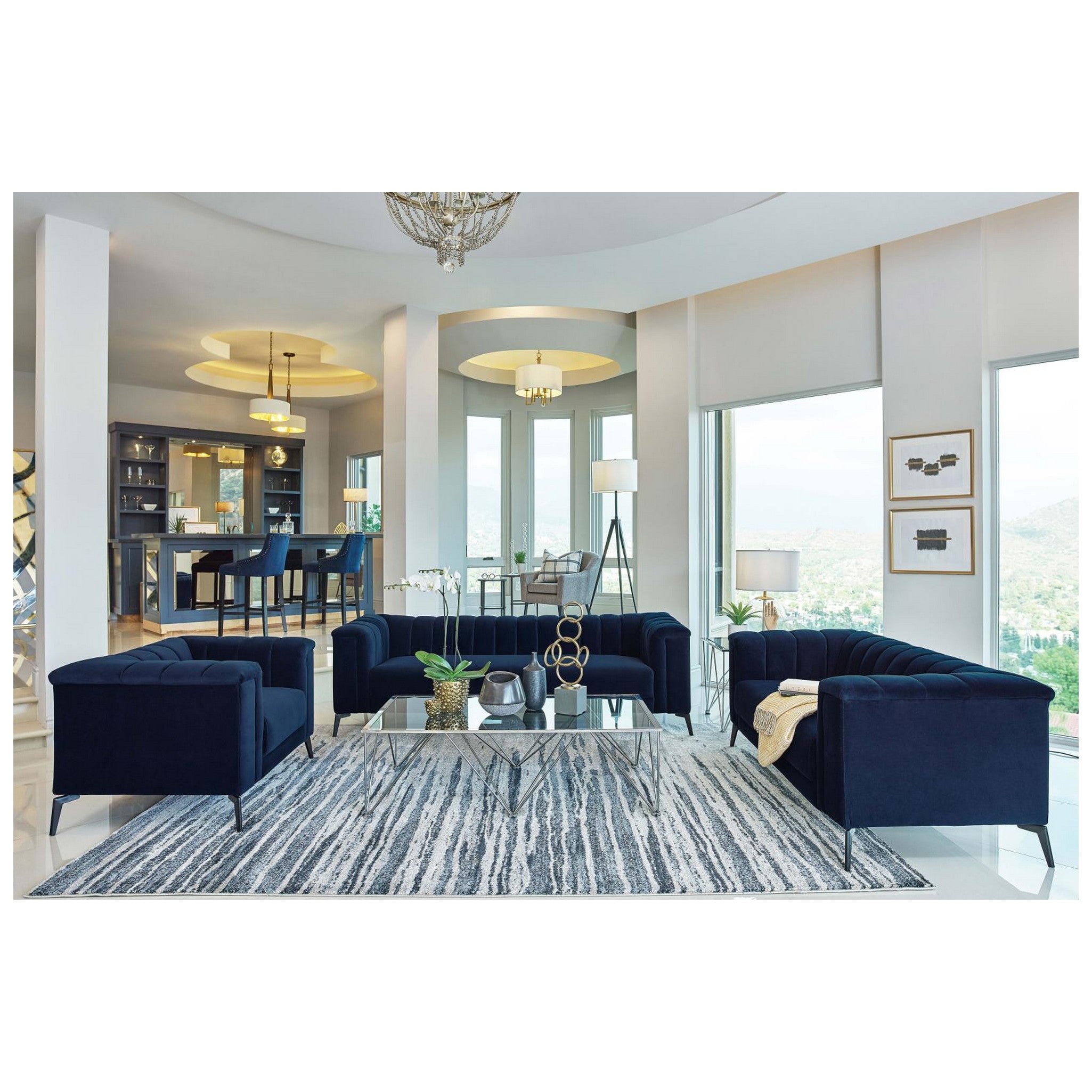 Chalet Tuxedo Arm Chair Blue 509213