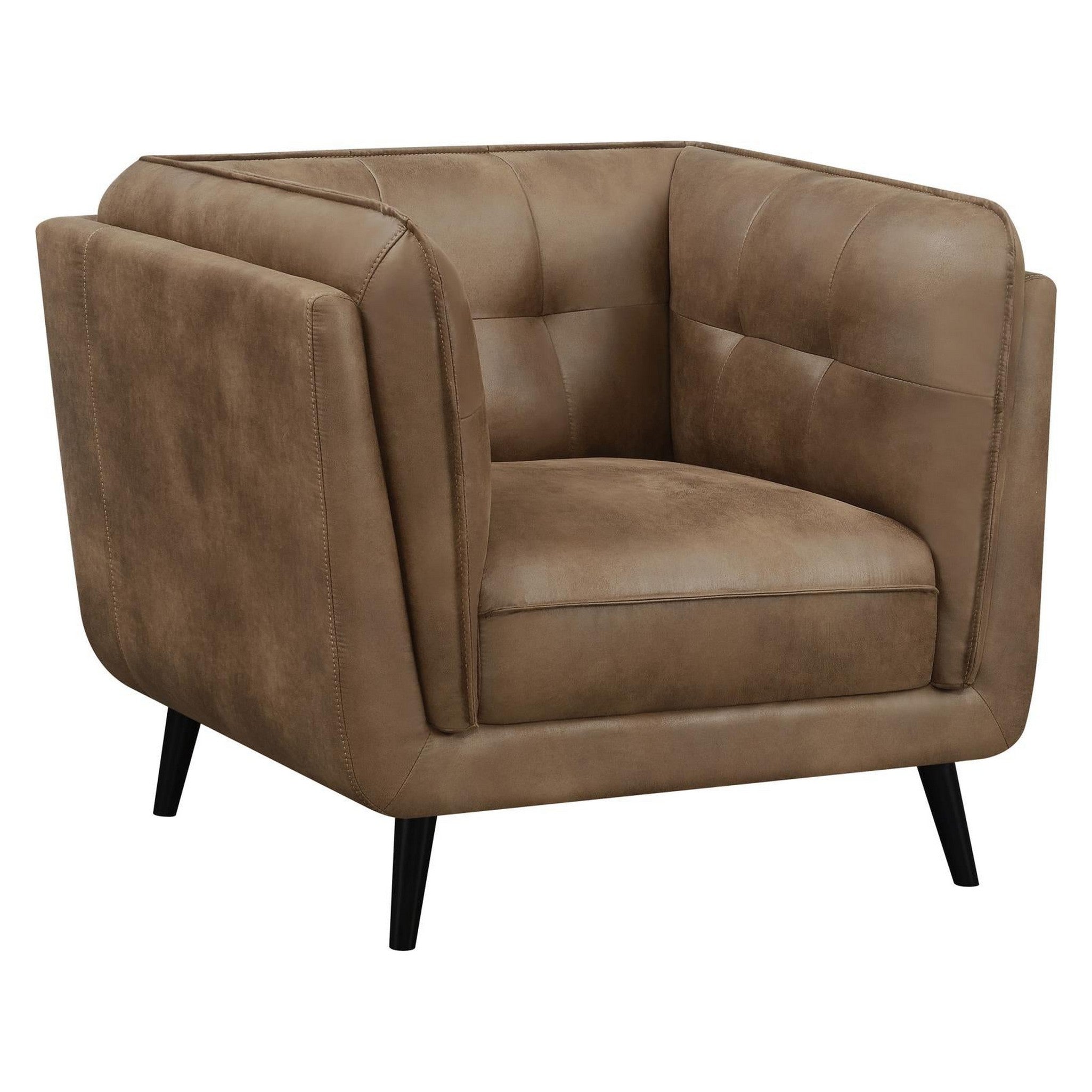 Thatcher Upholstered Button Tufted Chair Brown 509423