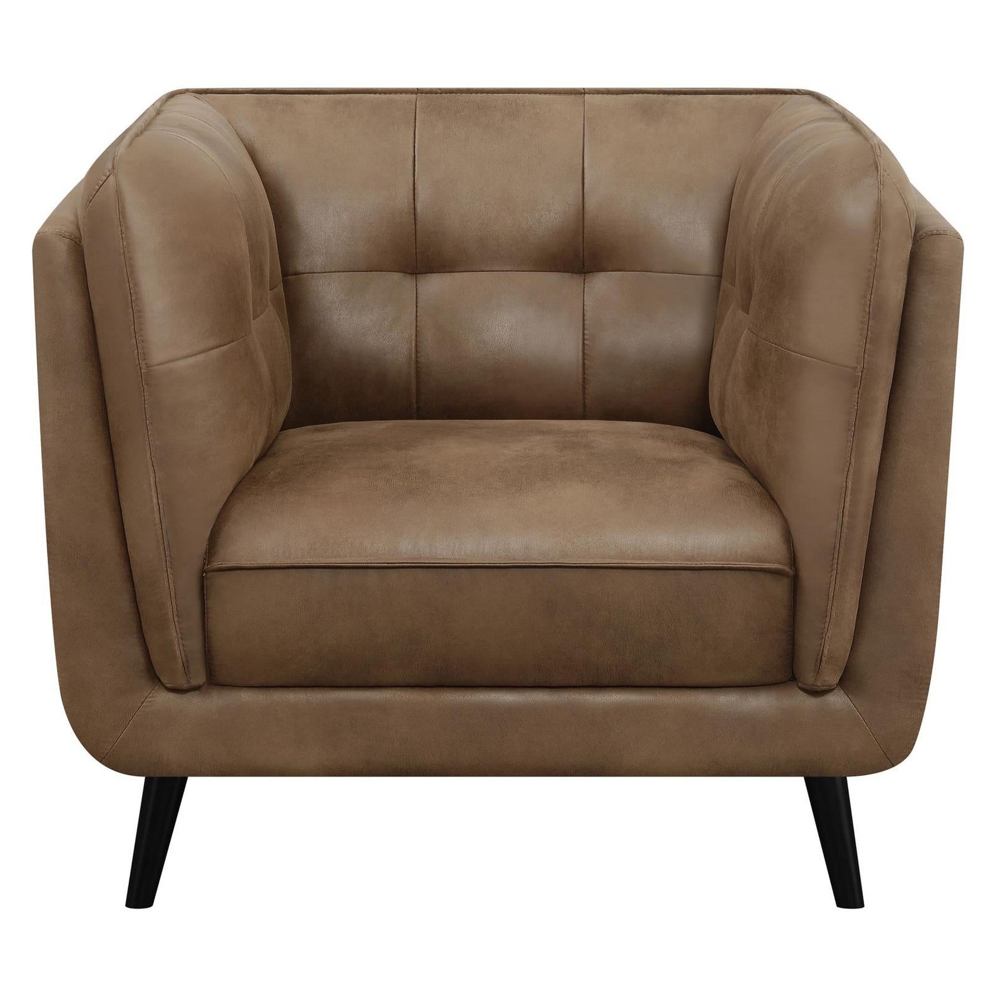Thatcher Upholstered Button Tufted Chair Brown 509423