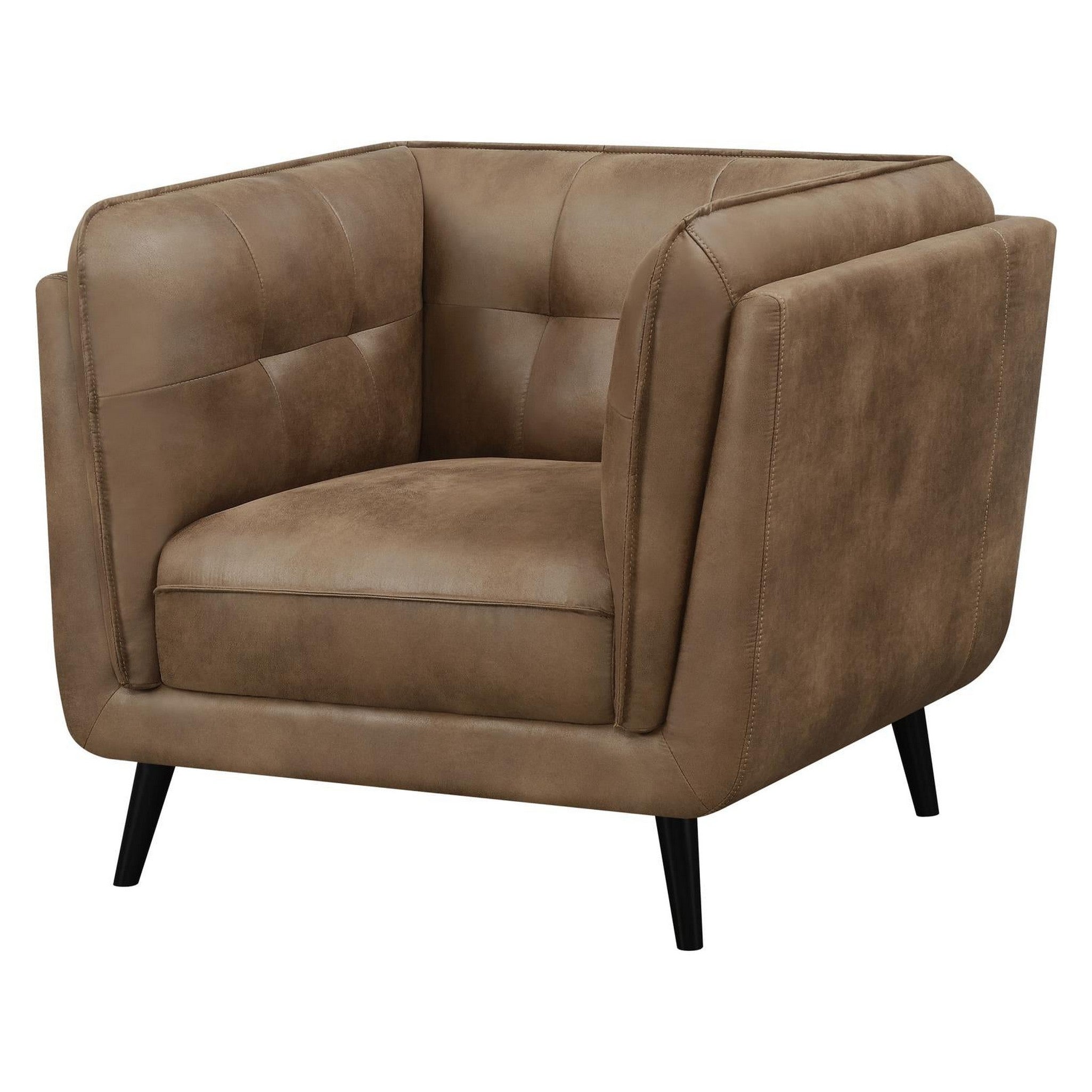 Thatcher Upholstered Button Tufted Chair Brown 509423