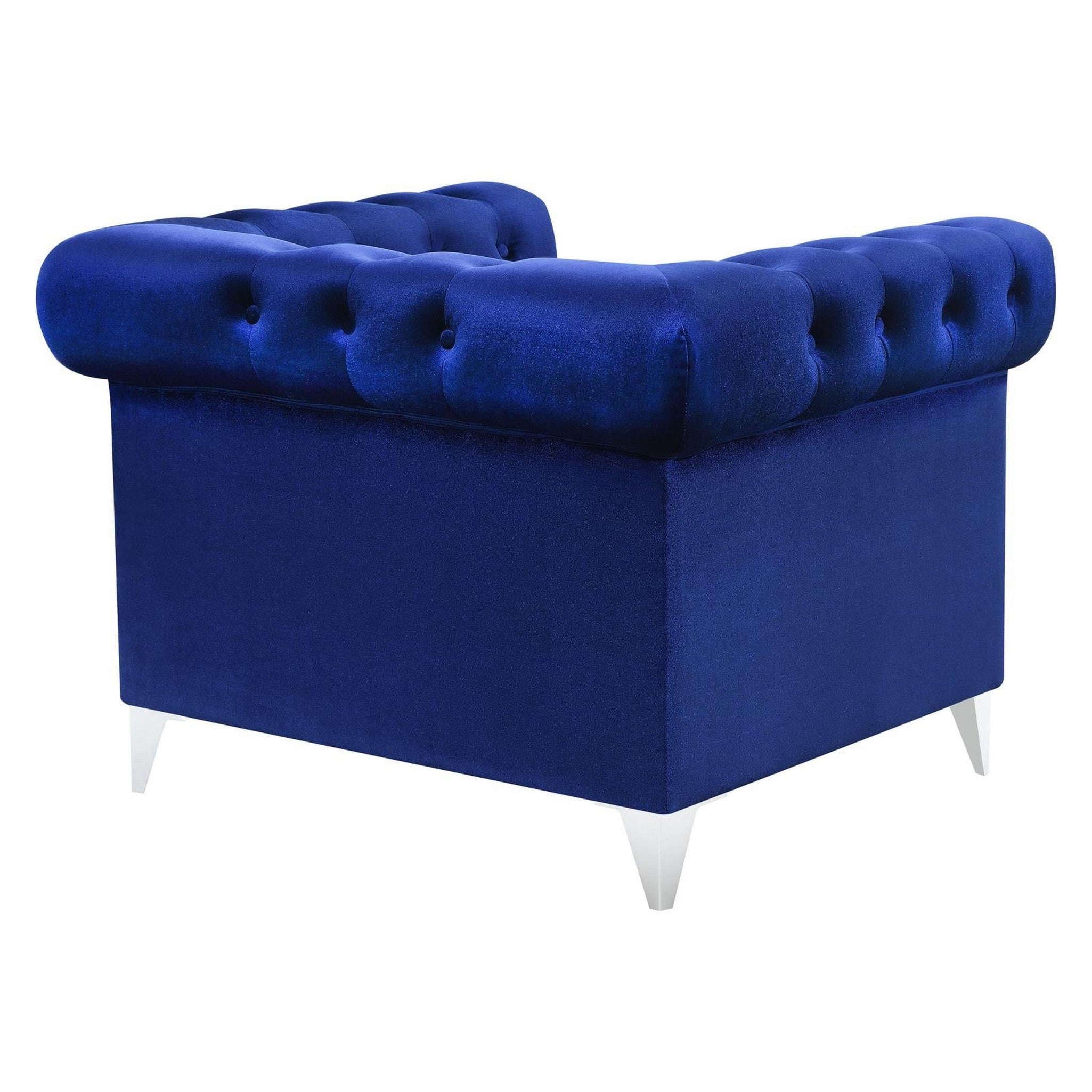 Bleker Tufted Tuxedo Arm Chair Blue 509483