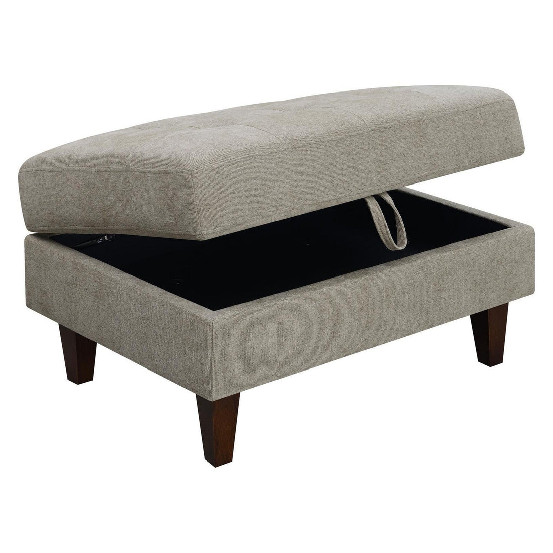 Barton Upholstered Tufted Ottoman Toast and Brown 509797