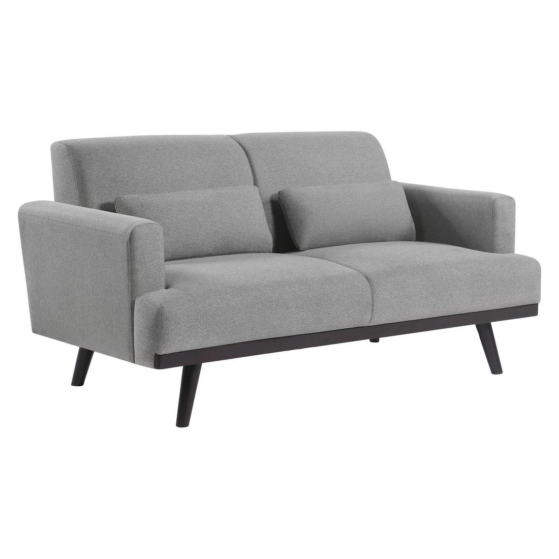 Blake Upholstered Loveseat with Track Arms Sharkskin and Dark Brown 511122