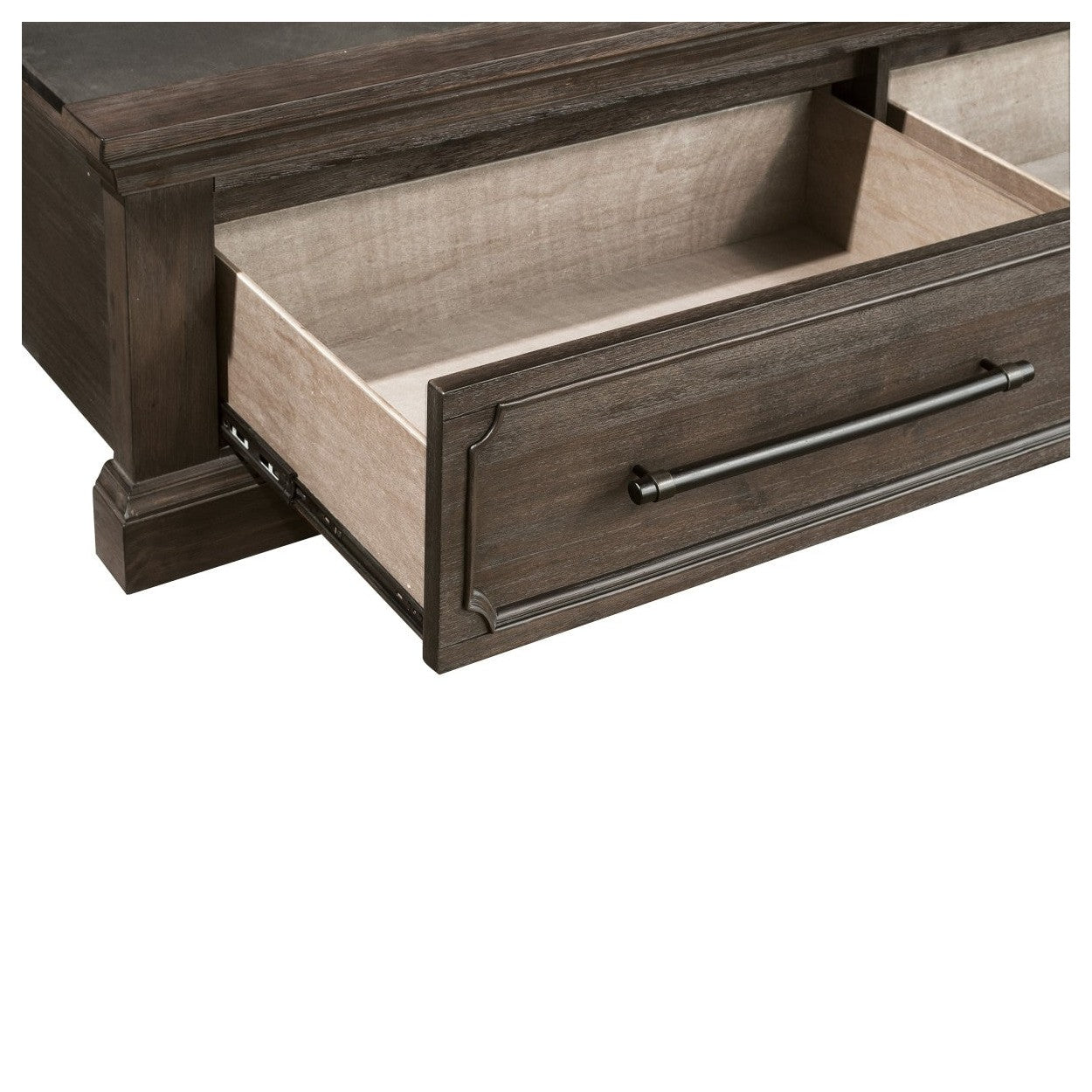 (3) QN BED W/ FTBD STRG, DISTRS DARK OAK 5438-1*