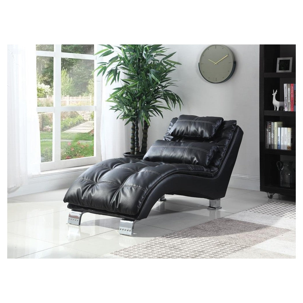 Dilleston Upholstered Chaise Black 550075