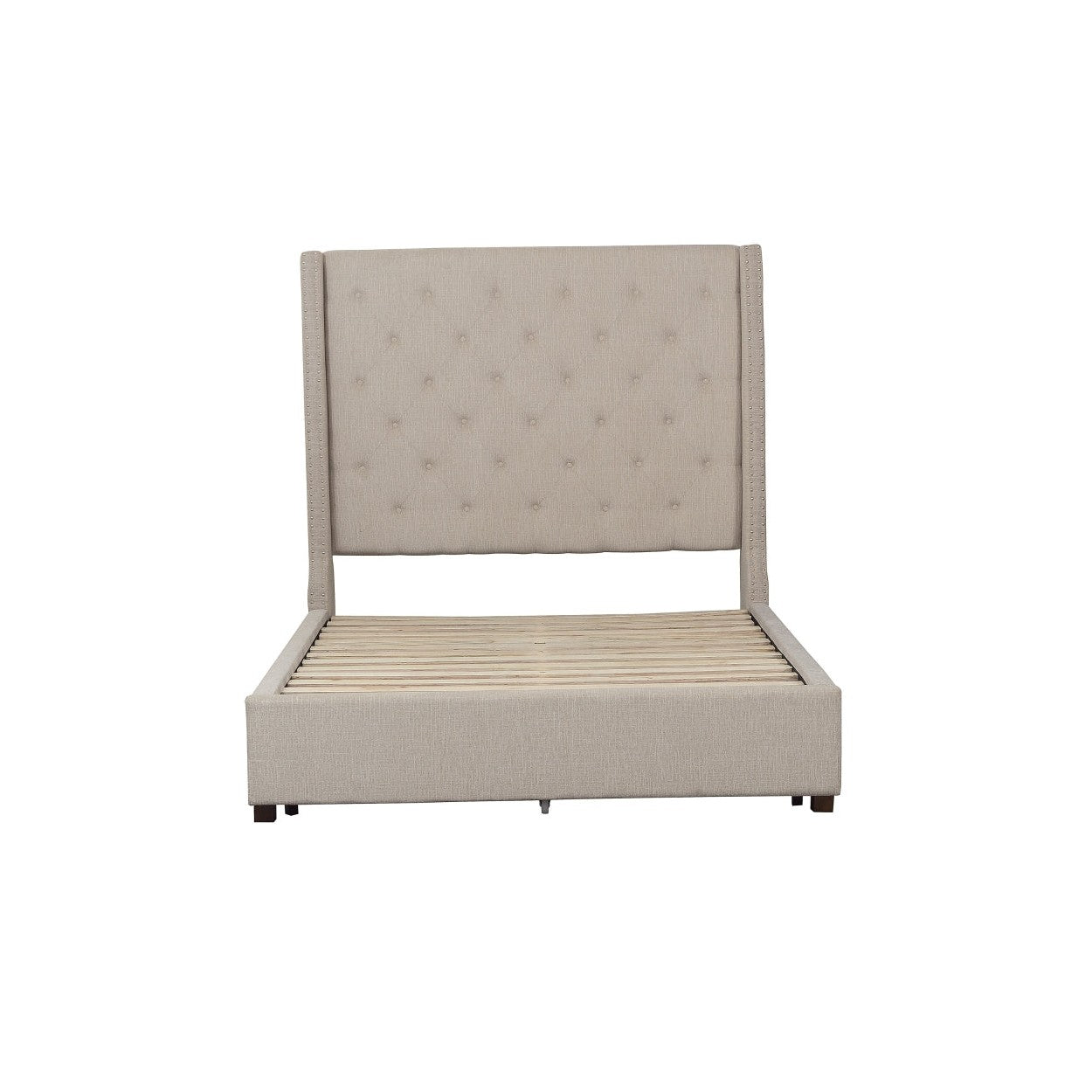 (2) FULL BED, BEIGE FABRIC 5877FBE-1*