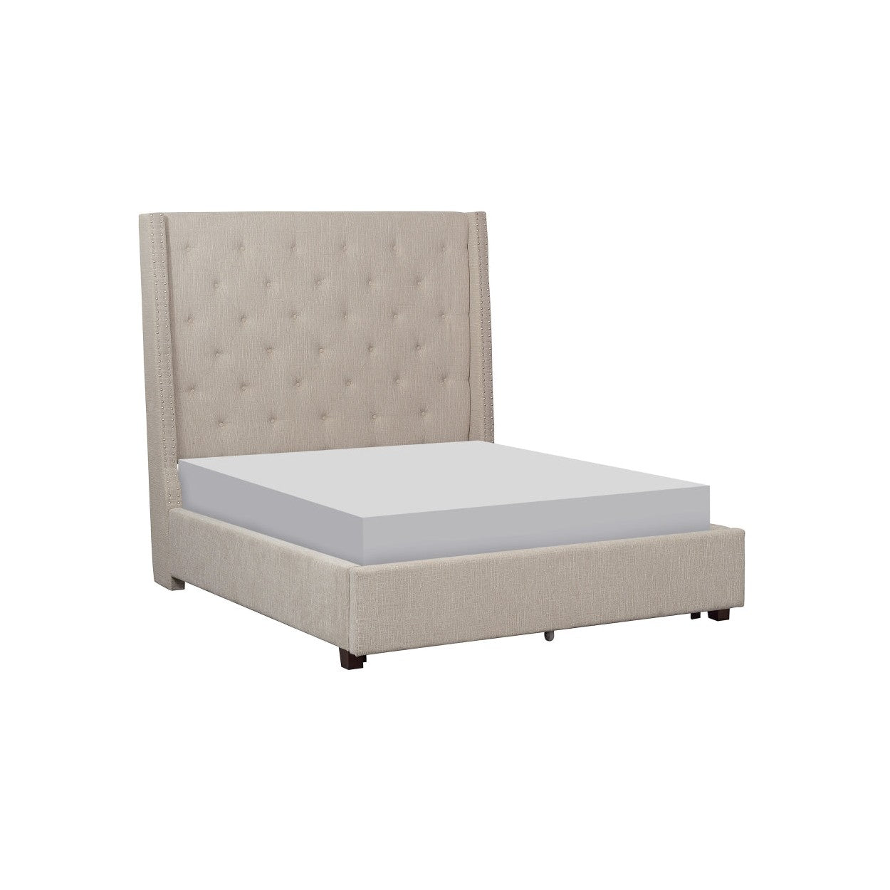 (2) FULL BED, BEIGE FABRIC 5877FBE-1*
